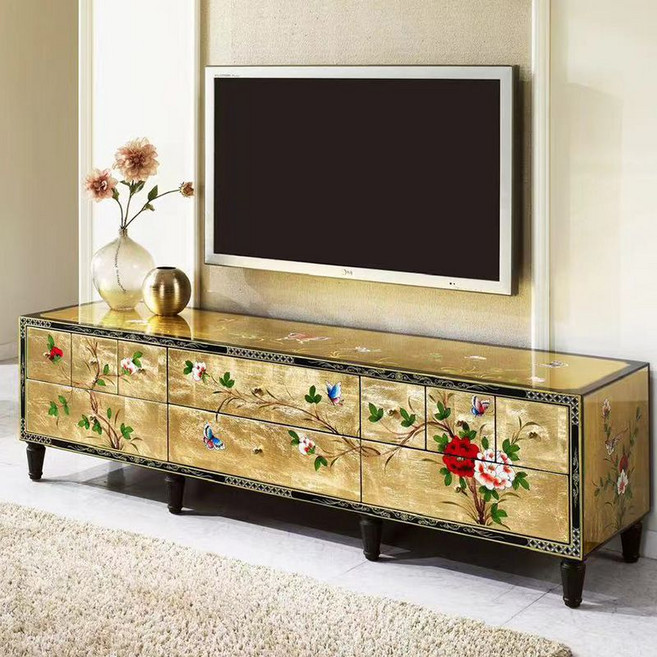 은박공예수납장 수납장 나비장 엔틱 금박 수납장, 차림새, R.TV캐비닛길이180너비45높이50CM