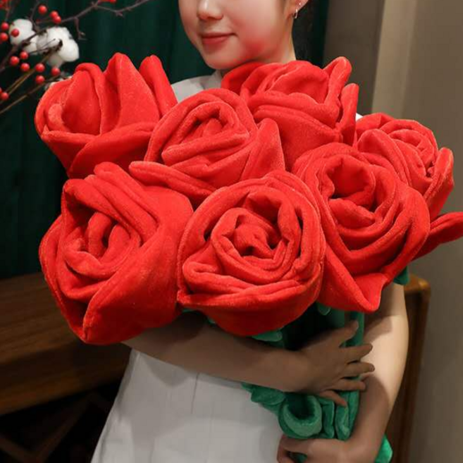 투빈하우스 왕큰 장미 플라워 철사 지지대 인형 꽃, 작은왕큰레드, 1개