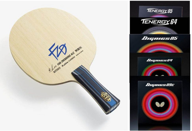 버터플라이 판젠동ALC라켓+디그닉스/테너지러버+사이드테이프 세트, 1개, 판젠동ALC라켓+디그닉스05+디그닉스09C+사이드테이프