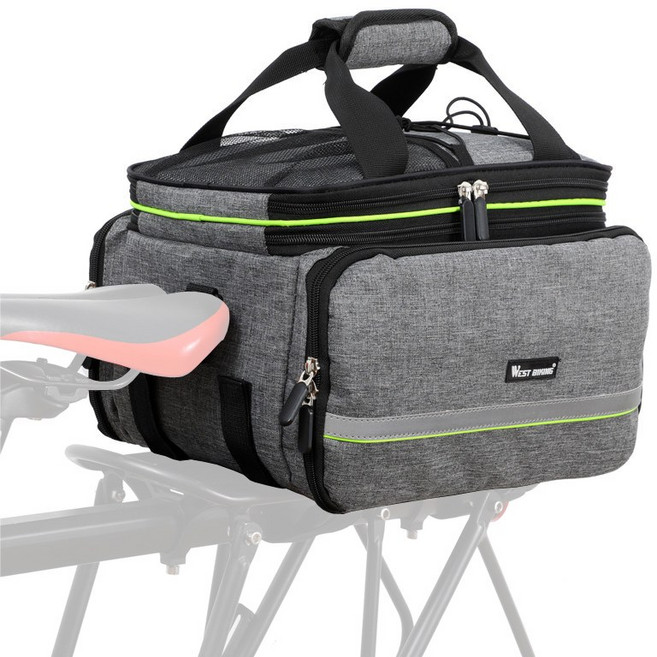 시그니처베이지 웨스트바이킹 자전거 투어백 짐받이 가방 YPZ250, 회색라인, 1개