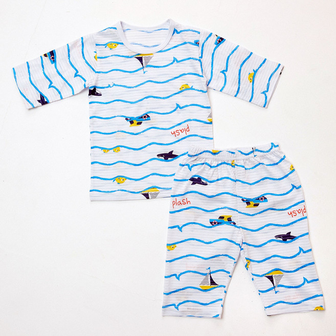 아동용 크루즈 7부 자카드 실내복 상하벌