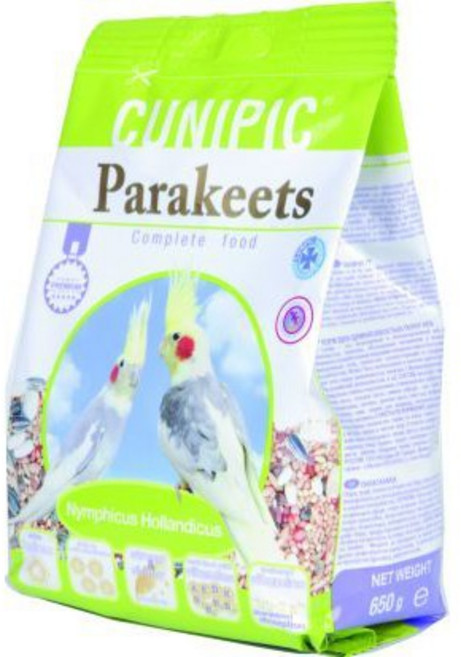 CUNIPIC鳥飼料 西班牙鳥飼料 小型鸚鵡/中小型鸚鵡/長尾鸚鵡/雀科鳥類 飼料 650g, 1包
