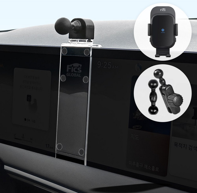 픽스 제네시스 GV70 페이스리프트 차량용 핸드폰 충전 거치대 세트, 투명, 1세트