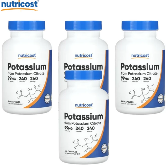 뉴트리코스트 포타슘 99 mg 240 캡슐, 4개, 240정 - 쿠팡