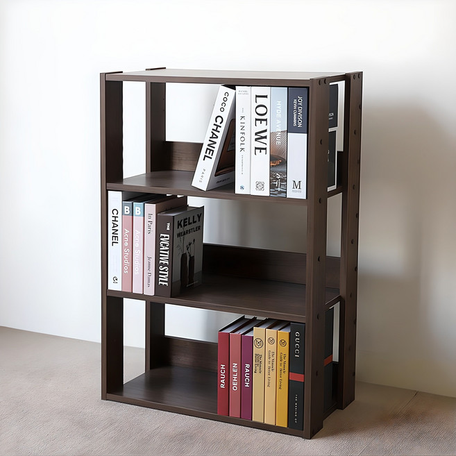 아이리스 우드 수납 선반 정리대, 브라운, 3단