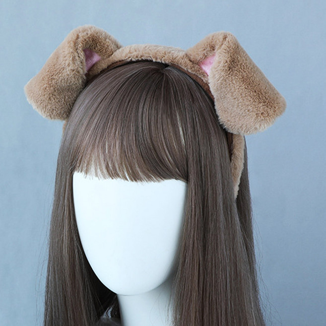 밀키레이디 접힌 강아지 귀 머리띠 헤어밴드 얼룩 달마시안 누렁이