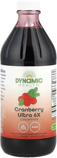Dynamic Health 크랜베리 울트라 6배 ​​농축액 무가당 쥬스 473ml 1개 - 쿠팡