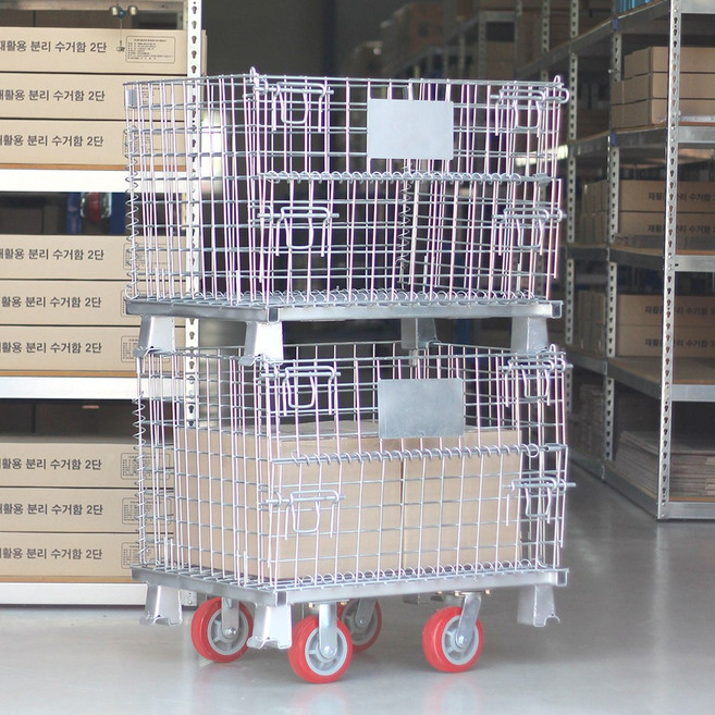 리빙위키 메쉬파렛트 일반형 바퀴형 / 물류창고 대형마켓, 1개