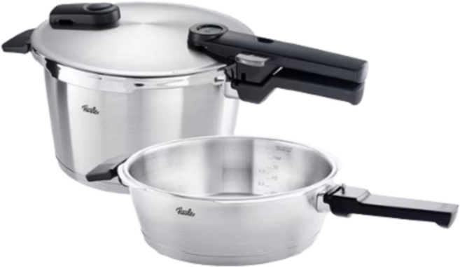 [휘슬러] 비타퀵 프리미엄 압력솥 22cm 쿼트로(2.5L+4.5L) [1/6-1/12 구매시 스텐주걱 증정], 상세 설명 참조, 1세트, 4.5L