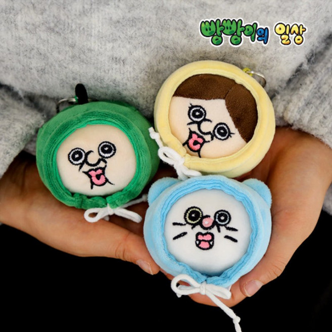 빵빵이 후드 스트레스볼 키링 가방고리 스퀴시 말랑 쫀득 스트레스 해소 손장난감, 1개, 뿡빵이 (블루), 80mm