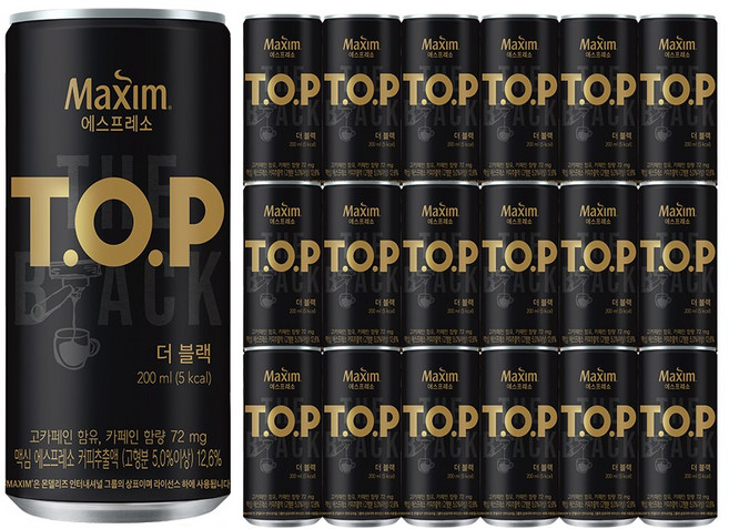 티오피 더 블랙 커피, 200ml, 18개