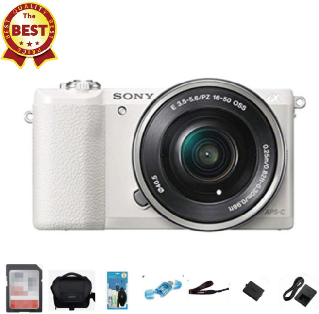 소니정품 A5100+16-50mm+64GB+가방+UV필터+LCD필름2매 렌즈포함 화이트 풀패키지