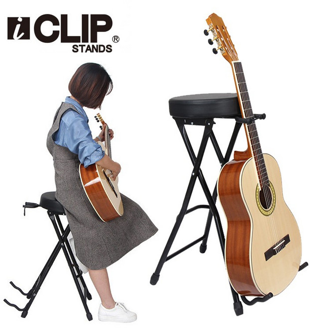 三木樂器 iCLIP IS800 二合一吉他椅 摺疊椅 樂器表演椅 高腳椅 街頭藝人適用, 1個