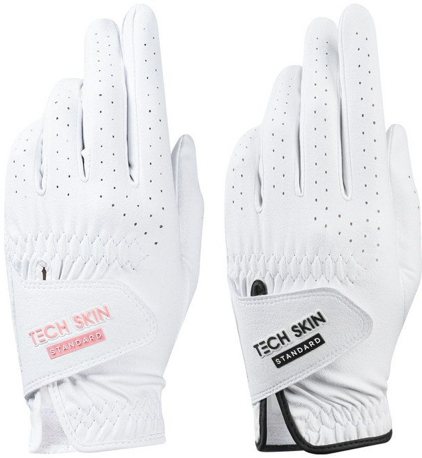 테크스킨 스탠다드 소프트 합피 1장 남성여성골프장갑, 화이트핑크 여성 18호 왼손, 1개