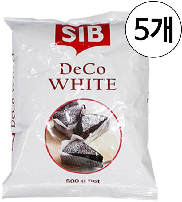 (5 세트) 케이크 식용 데코스노우 슈가파우더 데코화이트 500g, 5개