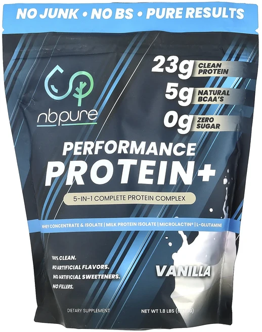 새해 건강을 선물하세요 NB Pure 퍼포먼스 프로틴+ 바닐라 837.5g(1.8lb) 특별관리진행, NBPure퍼포먼스프로틴바닐라8375g18lb - 쿠팡