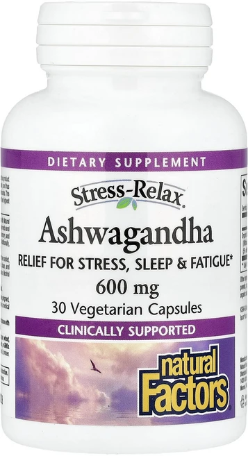 몸관리하세요 겨울입니다 Natural Factors Stress-Relax 아슈와간다 600mg 베지 캡슐 30정 특별관리진행, NaturalFactorsStressRelax아슈와간다, 1개 - 쿠팡
