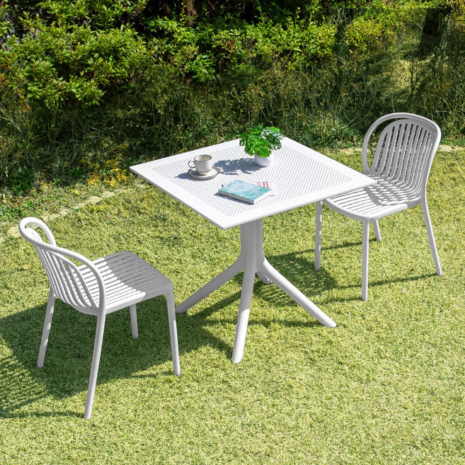 이브 700 사각 몬스 2인 야외 실내 테이블 의자 세트 카페 정원 테라스 커피숍 간이, 그린