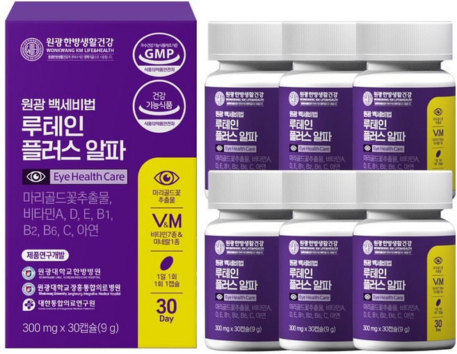 원광한방생활건강 원광 백세비법 루테인 플러스 알파, 6개, 30정