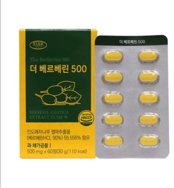 에버그린 더 베르베린 500, 1개, 60정 - 쿠팡