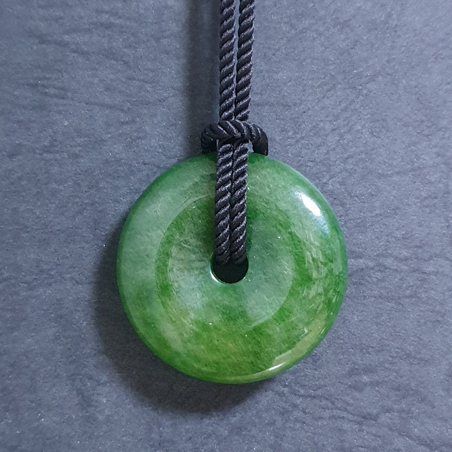 코드트리 천연 비취 옥 펜던트 목걸이 남녀공용 액막이 애뮬릿 임페리얼 그린제이드 45mm