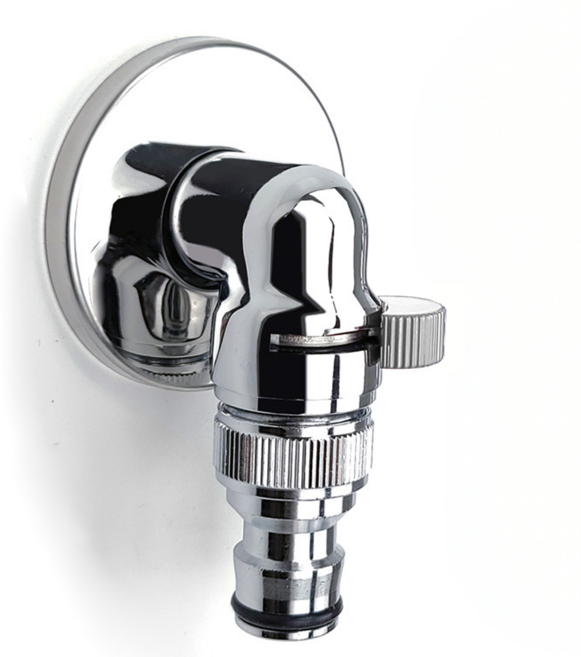 황동 슬림수전 일체형 세탁기수도꼭지 납작수전 단품, 1개