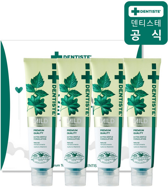 덴티스테 4P 선물세트 마일드 치약 160g 4개 (쇼핑백 증정)