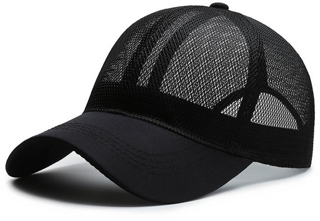 473LAB 볼캡 디자인 남녀공용 전체망사 주방 야구 모자, 블랙, 1개