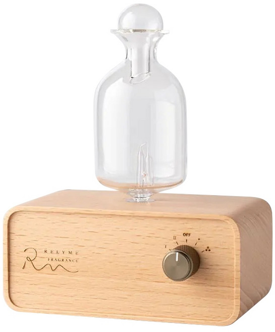 靜音玻璃香氛機 原木精油震盪擴香器, RelyMe小慕原油芳香儀 原木色