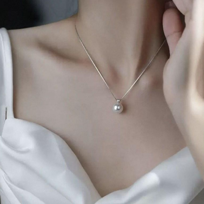 헬렌 미니 진주 목걸이 심플 데일리 진주 펜던트 여성 목걸이