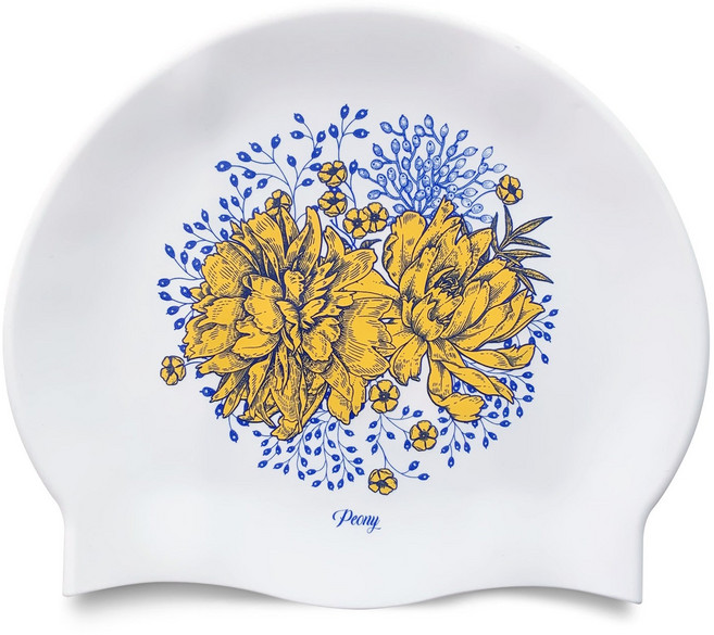 오호라스튜디오 링클 실리콘 수영모자, 피오니 노랑, 1개