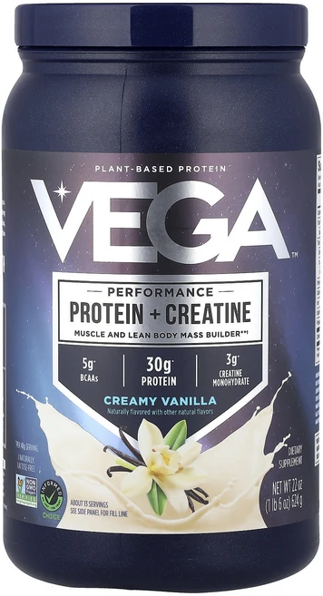 건강챙기세요 Vega 식물성 운동 능력 단백질 + 크레아틴 크리미 바닐라 624g(1lb 6oz) 백살까지오래오래, Vega식물성운동능력단백질크레아틴크리미바닐라624g1l, 624g, 1개 - 쿠팡