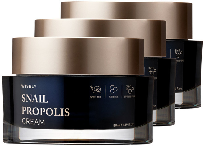 와이즐리 스네일 프로폴리스 탄력 크림, 3개, 50ml