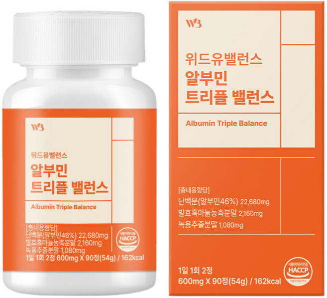 위드유밸런스 알부민 트리플밸런스 고함량 난백 녹용함유, 90정, 1개