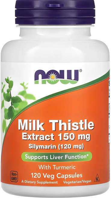 나우푸드 실리마린 밀크 시슬 추출물 터메릭 포함 150mg 베지 캡슐, 120정, 1개