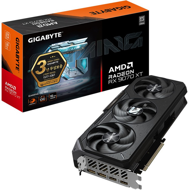 GIGABYTE 라데온 RX 9070 XT GAMING OC D6 16GB 제이씨현 -NEW