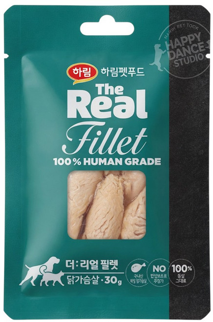 하림펫푸드 전연령 반려동물 더리얼 필렛 간식, 닭가슴살, 30g, 10개