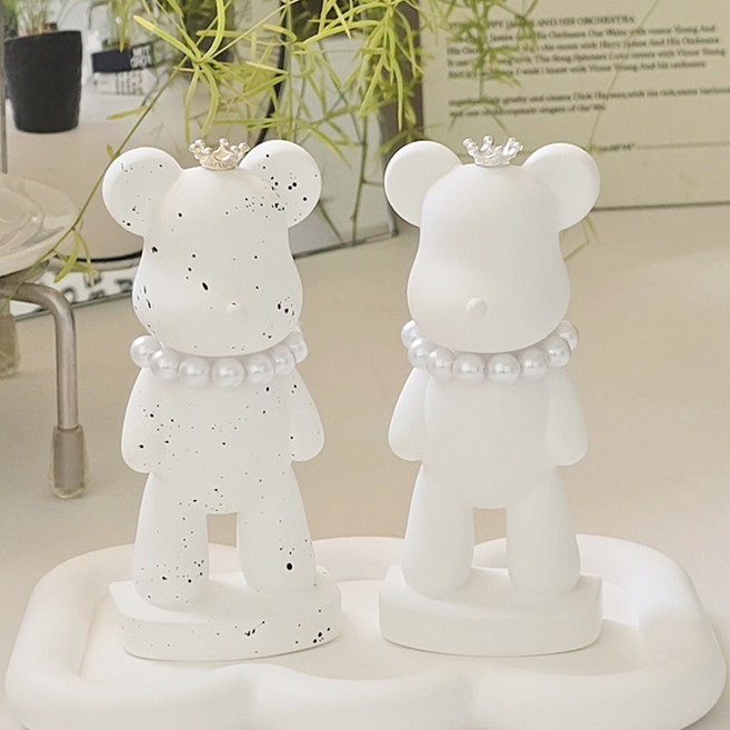 집들이선물 인테리어소품 미니 베어브릭 석고방향제, 블랙스플래쉬-화이트자스민민트