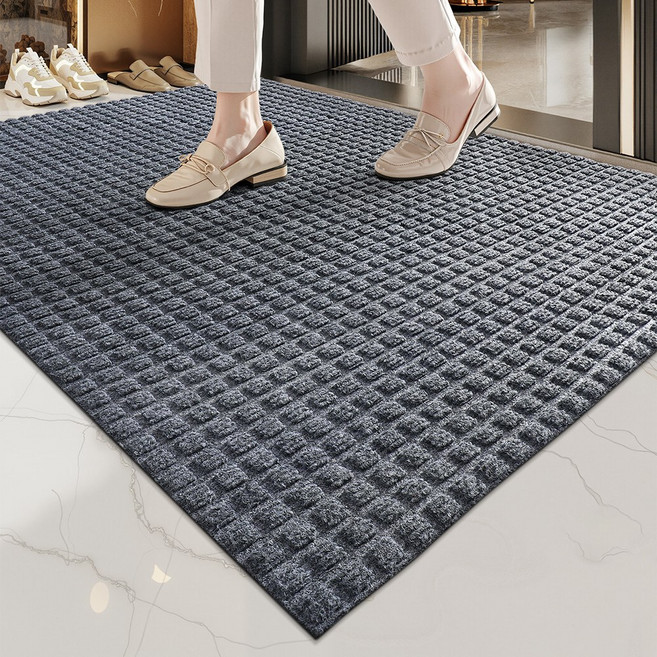 DEXI 잘라쓰는 주방매트 특대형 방수 미끄럼방지 두꺼운 다용도 커팅 가능 매트 바닥 출입구 현관 발매트 웰컴 현관 미끄럼방지 발매트 그레이 현관매트, Grey