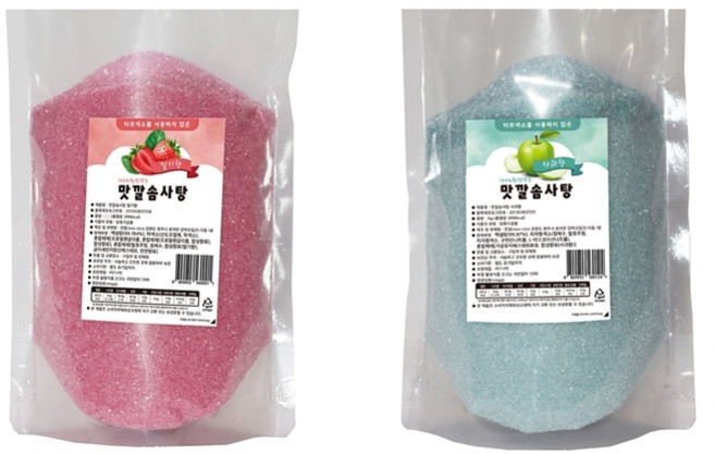 OnlyOne 가정용 솜사탕기계 전용 맛깔 설탕 딸기향 500g + 사과향 500g, 2개