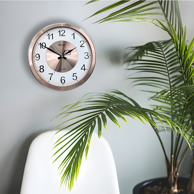 디클로 클래식 명품 디자인 무소음 벽시계 거실 인테리어, 브라운