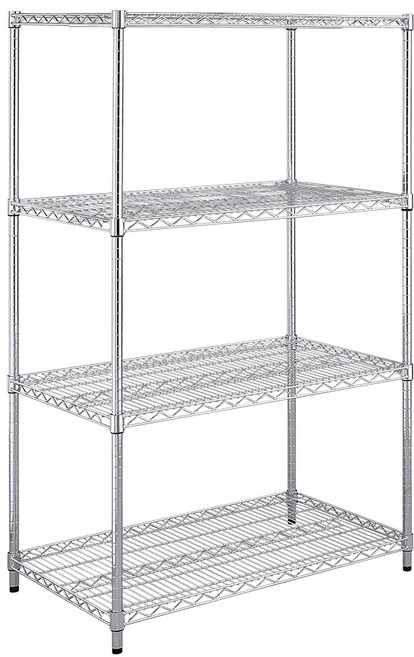 MIT台灣製 重型四層電鍍波浪架, 120x45x180cm, 鉻色, 四層