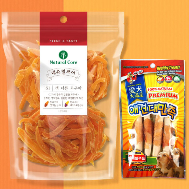 네츄럴코어 강아지간식 색다른 고구마 200g + 만도스페샬푸드4p, 9개