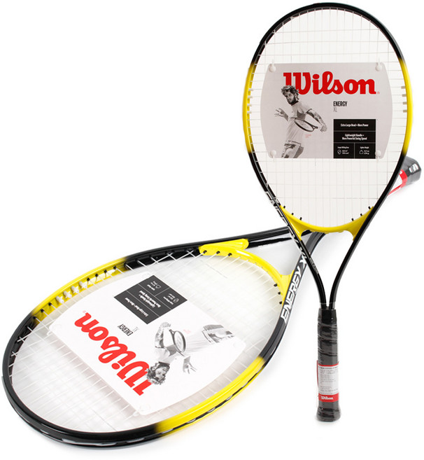윌슨 112sq 275g 에너지 XL 테니스라켓 입문자 교재용, 블랙옐로우, 1개, 에너지XL