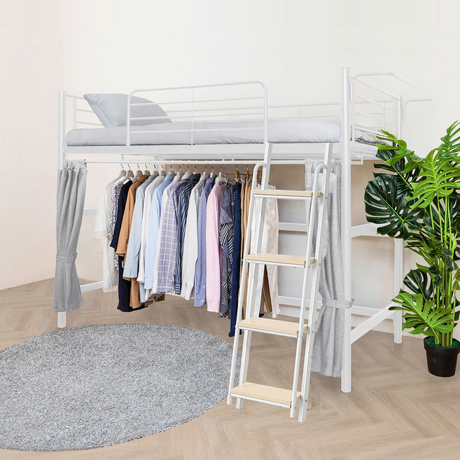 일루일루 이층벙커침대, 화이트, 코모드i낮은행거형벙커침대+10cmCL라텍스폼매트