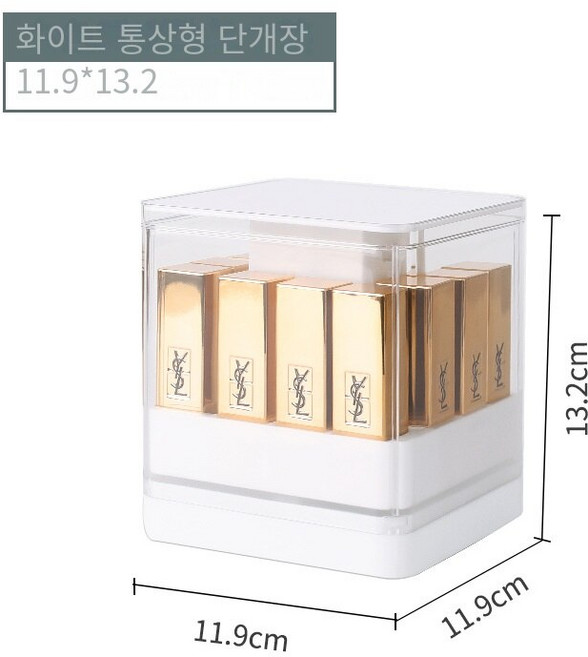 화장품정리대 리프트 립스틱 수납함 투명 플라스틱 펌핑 립스틱 선반 먼지 덮개가 있음, 1개