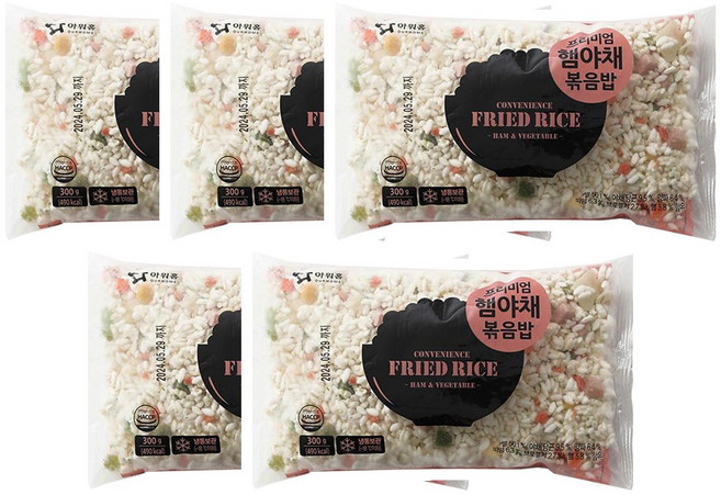 아워홈 행복한맛남 프리미엄 햄야채볶음밥, 300g, 5개