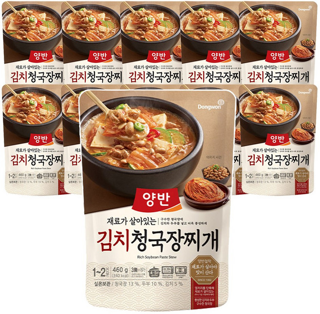 데일즈기획 동원 양반 김치 청국장찌개, 460g, 10개