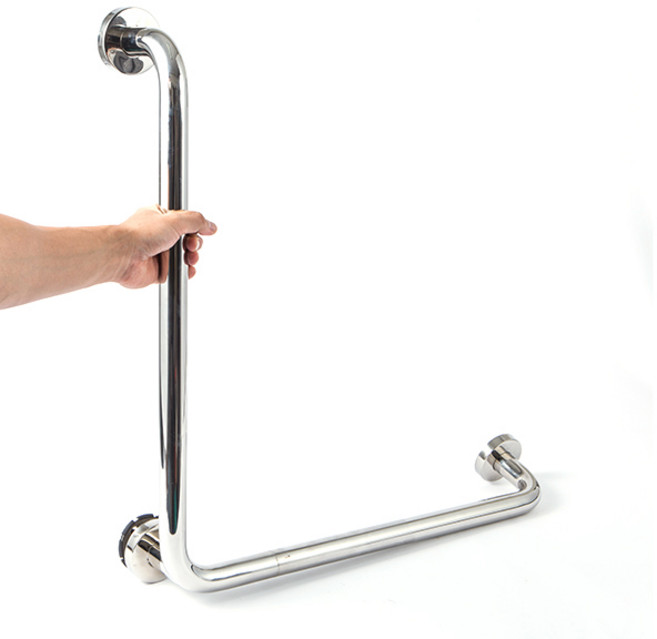 ZIO-BIZ 스텐 안전손잡이 L자형 60cm / 안전바 핸드레일 욕실 변기 계단 손잡이 화장실손잡이 화장실안전바 욕실안전바 변기손잡이 장애인화장실손잡이, 1개, 실버