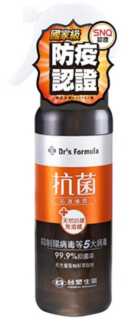 Dr's Formula 抗菌防護噴霧, 1個, 255ml
